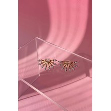 Asteria Jewelry Güneş Motif Yelpaze Küpe