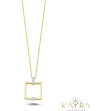 Kayra Mücevher Kare Pırlanta Kolye PÇK06