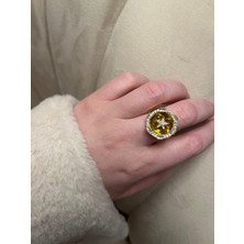 Asteria Jewelry Tasarım Renkli Taşlı Ayarlanabilir Yüzük