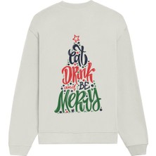 The Lucid Lab Merry Cat Moments Oversize Sweatshirt - Beyaz