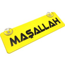 Özgürce Şık Sarı Dekor Plaka Vantuzlu Cam Süsü 22X7.5CM