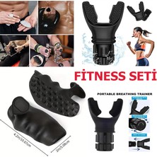 Ebh Shop Fitness Seti Akciğer Kapasitenizi Gelişimine Destek Olan  Nefes Egzersiz Aleti ve  El Koruma Silikonu  Ağırlık Kaldırma ve Antrenman Için Kaymaz El Pedi