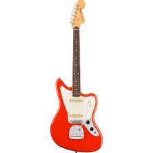 Fender 0140580558 Player Iı Jaguar Elektro Gitar (Coral Red - Gülağacı Klavye) | Modern Profesyonel Seri Canlı Coral Red Renk Alnico V Manyetikler ve Vintage Tarz Tremolo