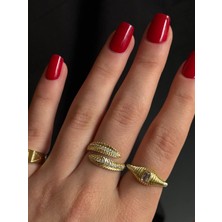 Asteria Jewelry Altın Kaplama Yaprak Yüzük