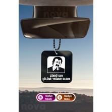 Özgürce Çölüme Yağmur Oldun Müslüm Gürses Yazılı Araba Aynası Süsü