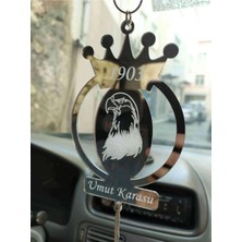 Özgürce Çift Taraflı Pleksi Araba Dikiz Aynası Süsü Gümüş Renkli