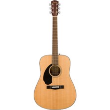 Fender 0970115021 CD-60S Solak Dreadnought Akustik Gitar (Naturel - Ceviz Klavye) | Classic Design Serisi Solak Müzisyenler Için Özel Tasarım Masif Kapak ve Dengeli Ses