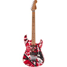 Evh 5107900503 Striped Series Frankenstein "frankie" Relic Elektro Gitar (Red With Black Stripes - Akçaağaç Klavye) | Artist Serisi Efsanevi Frankenstein Replikasının Eskitilmiş (Relic) Versiyonu