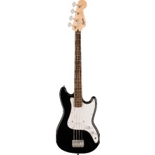 Squier 0373800506 Sonic Bronco Bass Gitar Siyah (Başlangıç - Kısa Skala) | Laurel Klavye, Tek Manyetik, Hafif Gövde, Rahat Çalım Yapısı