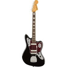 Squier 0374090506 Classic Vibe '70S Jaguar Elektro Gitar (Siyah - Laurel Klavye) | Vintage Üst Seviye Blok Işaretçiler ve Kısa Skala Tasarımı