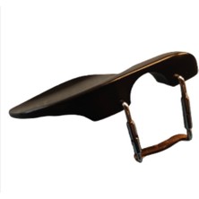 Melody TM-110 Keman Çeneliği - Abanoz (Yedek Parça - Ergonomik) | Cilt Dostu Hakiki Abanoz, Ergonomik Kavisli Yapı, Güvenli Metal Montaj Aparatları Dahil | Uyum: 4/4 ve 3/4 Kemanlar Için Standart Ölçü