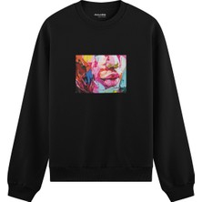The Lucid Lab Lips Oversize Sweatshirt - Siyah