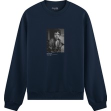 The Lucid Lab Mick Jagger Backstage At The Palladium London 1967 Oversize Sweatshirt - Lacivert