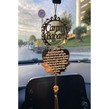 Özgürce Canım Babam Ayetel Kürsi Pleksi Dikiz Aynası Süsü Gold Renk