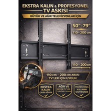Chavoes Profesyonel Heavy Duty TV Duvar Askı Aparatı 50–79 İnç – Extra Kalın Gövde, Büyük ve Ağır TV’ler İçin 130-200 cm tüm Tvlere uyumlu