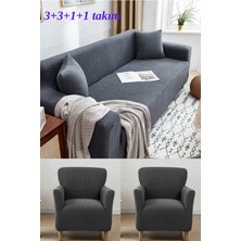 KUTLALE Likralı Pitikare Desen 3+3+1+1 Koltuk, Kanepe, Çekyat Örtüsü Takımı, Streç, Esnek, Lastikli, Koltuk Kılıfı 3311 Takımı