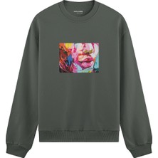 The Lucid Lab Lips Oversize Sweatshirt - Antrasit