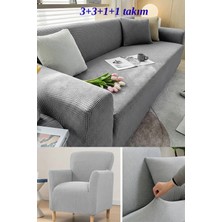 KUTLALE Likralı Pitikare Desen 3+3+1+1 Koltuk, Kanepe, Çekyat Örtüsü Takımı, Streç, Esnek, Lastikli, Koltuk Kılıfı 3311 Takımı