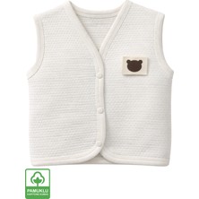 Miniel Unisex Bebek Ayıcık Armalı Organik Pamuklu 3-6-9 Ay Kapitone Bebek Yele