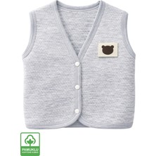 Miniel Unisex Bebek Ayıcık Armalı Organik Pamuklu 3-6-9 Ay Kapitone Bebek Yele