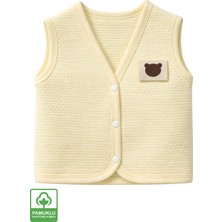 Miniel Unisex Bebek Ayıcık Armalı Organik Pamuklu 3-6-9 Ay Kapitone Bebek Yele