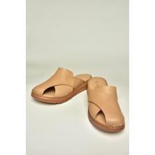 Fox Shoes Y555530103 Ten Hakiki Deri Comfort Ortopedik Taban Kadın Terlik