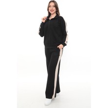 Zitex Dik Yaka Yanları Garnili Bol Paça Eşofman Takımı