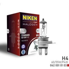 Özgürce Niken H4 60W/55W Uzun-Kısa Halojen Ampul, 1 Adet