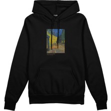 The Lucid Lab Café Terrace At Night Oversize Hoodie - Siyah