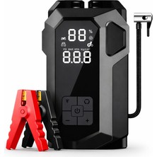 Azurtech 16000MAH Kompresörlü Akü Takviye Cihazı | 4’ü 1 Arada Jump Starter