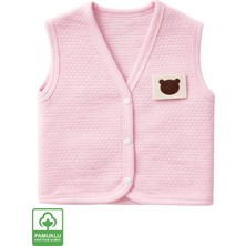Miniel Unisex Bebek Ayıcık Armalı Organik Pamuklu 3-6-9 Ay Kapitone Bebek Yele