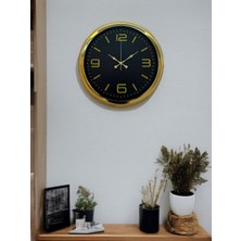 Çetiner Group Gold Modern Rakamlı 40 cm Metal Duvar Saati