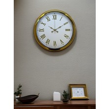 Çetiner Group Royal White Gold 40 cm Metal Duvar Saati