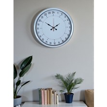 Çetiner Group Beyaz 40 cm Metal 24 Saat Göstergeli Özel Tasarım Duvar Saati