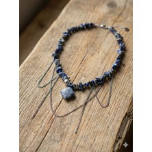 Bohera Doğaltaş Kolye Lapisdoğal Taş Tasarım Kolye