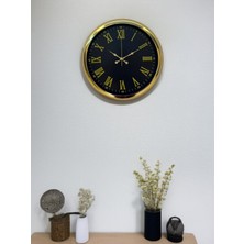 Çetiner Group Noble Gold Black 40 cm Metal Duvar Saati