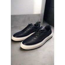 Zueofficial Erkek Hakiki Deri Lacivert Casual Ayakkabı