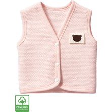 Miniel Unisex Bebek Ayıcık Armalı Organik Pamuklu 3-6-9 Ay Kapitone Bebek Yele