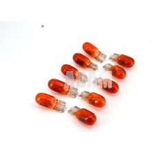 Özgürce 12V 5W Turuncu Boyalı Amber Cam Dipsiz T10 Ampul 10 Adet