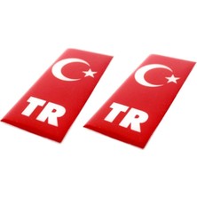 Özgürce Türk Bayrağı Plaka Damla Sticker, Su Geçirmez, 2 Adet, Dayanıklı ve Şık