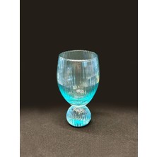 Roy King Turkuaz Ayaklı Tekli Kristal Cam Bardak 200ML