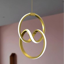 Emily Eskitme Tekli Sarkıt LED Günışığı Ultra Ledli Salon Mutfak Oda Hol Ledli Avize Gold