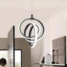 Emily Siyah Modern Sarkıt LED Avize Beyaz Işık Salon Mutfak Oda Hol Ledli Avize Siyah