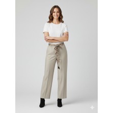 On Triko Beli Kuşaklı Geniş Paça Pantolon 74119