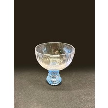 Roy King Mavi Ayaklı Kristal Cam Tekli Kup/kase