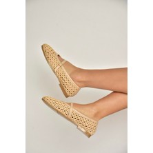 Fox Shoes Y267272709 Ten Örgü File Görünümlü Kadın Babet
