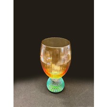 Roy King Amber Yeşil Ayaklı Tekli Kristal Cam Bardak 200ML