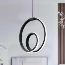 Orjin Siyah Tekli Sarkit LED Beyaz Işık Ultra Ledli Salon Mutfak Oda Hol Ledli Avize Siyah