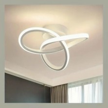 Elagans Beyaz Modern Ultra Power Beyaz Ledli Plafonyer Tekli Ledli Avize Beyaz