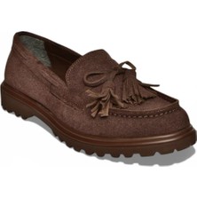 Fox Shoes Y996653002 Kahverengi Süet Püskül Detaylı Kadın Makosen Ayakkabı